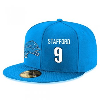 NFL Detroit Lions #9 Matthew Stafford Snapback Adjustable Stitched Player Hat - Blue/White Snapbacks/Hats/Caps