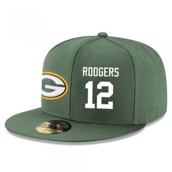 NFL Green Bay Packers #12 Aaron Rodgers Snapback Adjustable Stitched Player Hat - Green/White Snapbacks/Hats/Caps