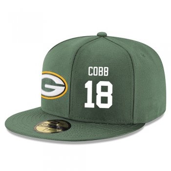 NFL Green Bay Packers #18 Randall Cobb Snapback Adjustable Stitched Player Hat - Green/White Snapbacks/Hats/Caps