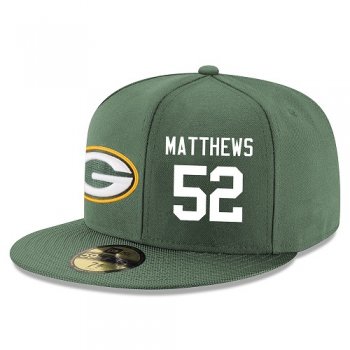 NFL Green Bay Packers #52 Clay Matthews Snapback Adjustable Stitched Player Hat - Green/White Snapbacks/Hats/Caps