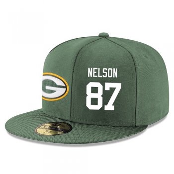 NFL Green Bay Packers #87 Jordy Nelson Snapback Adjustable Stitched Player Hat - Green/White Snapbacks/Hats/Caps