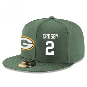 NFL Green Bay Packers #2 Mason Crosby Snapback Adjustable Stitched Player Hat - Green/White Snapbacks/Hats/Caps