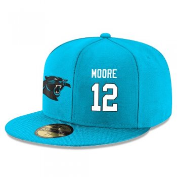 NFL Carolina Panthers #12 DJ Moore Snapback Adjustable Stitched Player Hat - Blue Snapbacks/Hats/Caps