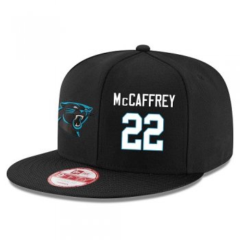 NFL Carolina Panthers #22 Christian McCaffrey Snapback Adjustable Stitched Player Hat - Black Snapbacks/Hats/Caps