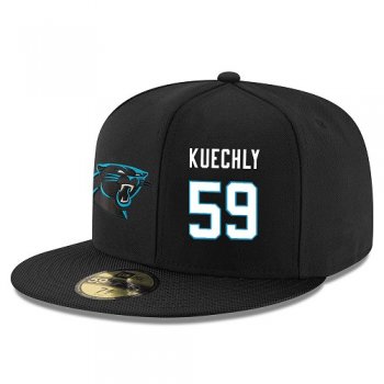 NFL Carolina Panthers #59 Luke Kuechly Snapback Adjustable Stitched Player Hat - Black/White Snapbacks/Hats/Caps