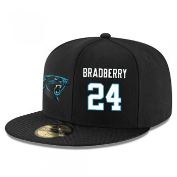 NFL Carolina Panthers #24 James Bradberry Snapback Adjustable Stitched Player Hat - Black/White Snapbacks/Hats/Caps