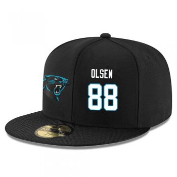 NFL Carolina Panthers #88 Greg Olsen Snapback Adjustable Stitched Player Hat - Black/White Snapbacks/Hats/Caps