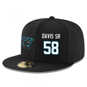 NFL Carolina Panthers #58 Thomas Davis Sr Snapback Adjustable Stitched Player Hat - Black/White Snapbacks/Hats/Caps