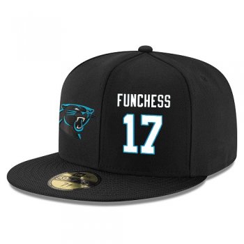 NFL Carolina Panthers #17 Devin Funchess Snapback Adjustable Stitched Player Hat - Black/White Snapbacks/Hats/Caps