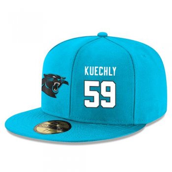 NFL Carolina Panthers #59 Luke Kuechly Snapback Adjustable Stitched Player Hat - Blue/White Snapbacks/Hats/Caps