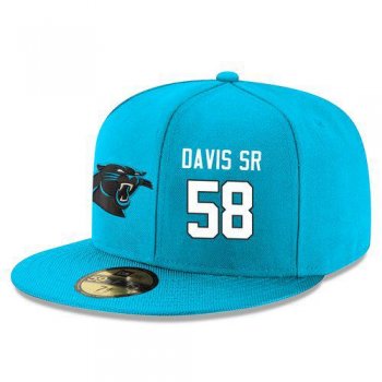 NFL Carolina Panthers #58 Thomas Davis Sr Snapback Adjustable Stitched Player Hat - Blue/White Snapbacks/Hats/Caps