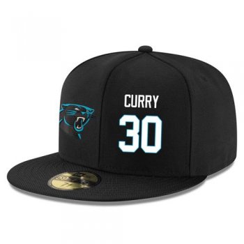 NFL Carolina Panthers #30 Stephen Curry Snapback Adjustable Stitched Player Hat - Black/White Snapbacks/Hats/Caps