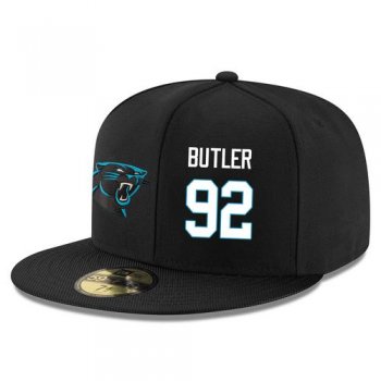 NFL Carolina Panthers #92 Vernon Butler Snapback Adjustable Stitched Player Hat - Black/White Snapbacks/Hats/Caps