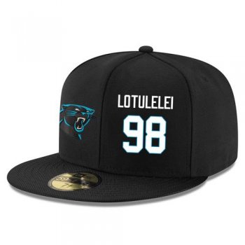 NFL Carolina Panthers #98 Star Lotulelei Snapback Adjustable Stitched Player Hat - Black/White Snapbacks/Hats/Caps