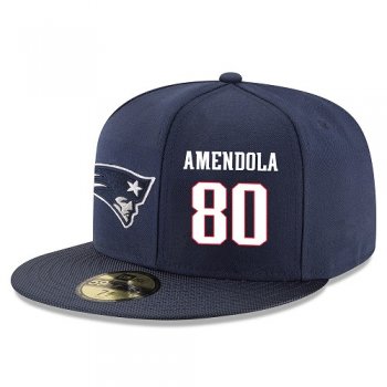 NFL New England Patriots #80 Danny Amendola Snapback Adjustable Stitched Player Hat - Navy/White Snapbacks/Hats/Caps