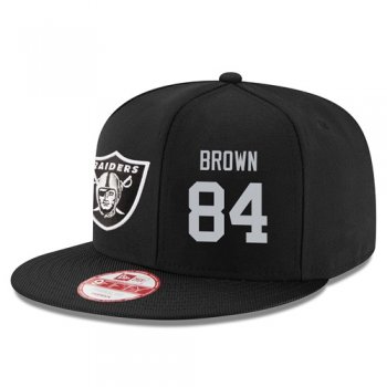 NFL Oakland Raiders #84 Antonio Brown Snapback Adjustable Stitched Player Hat - Black Snapbacks/Hats/Caps