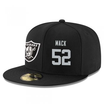 NFL Oakland Raiders #52 Khalil Mack Snapback Adjustable Stitched Player Hat - Black/Silver Snapbacks/Hats/Caps