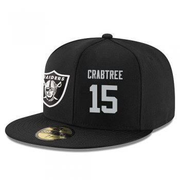 NFL Oakland Raiders #15 Michael Crabtree Snapback Adjustable Stitched Player Hat - Black/Silver Snapbacks/Hats/Caps