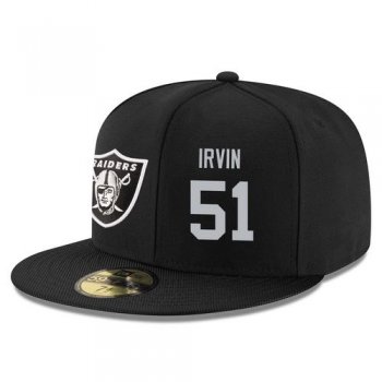 NFL Oakland Raiders #51 Bruce Irvin Snapback Adjustable Stitched Player Hat - Black/Silver Snapbacks/Hats/Caps