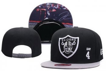 NFL Oakland Raiders #4 Derek Carr Snapback Stitched Hat Black Snapbacks/Hats/Caps