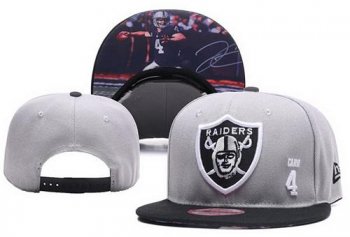 NFL Oakland Raiders #4 Derek Carr Snapback Stitched Hat Grey Snapbacks/Hats/Caps