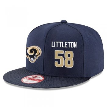 NFL Los Angeles Rams #58 Cory Littleton Snapback Adjustable Stitched Player Hat - Navy Blue Snapbacks/Hats/Caps