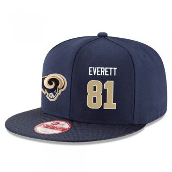 NFL Los Angeles Rams #81 Gerald Everett Snapback Adjustable Stitched Player Hat - Navy/Gold Snapbacks/Hats/Caps