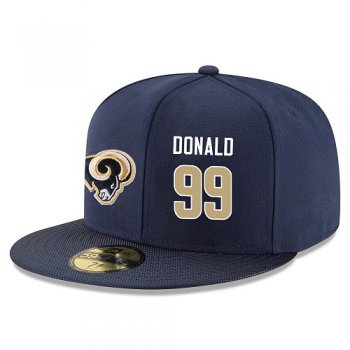 NFL Los Angeles Rams #99 Aaron Donald Snapback Adjustable Stitched Player Hat - Navy/Gold Snapbacks/Hats/Caps