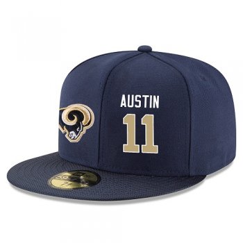 NFL Los Angeles Rams #11 Tavon Austin Snapback Adjustable Stitched Player Hat - Navy/Gold Snapbacks/Hats/Caps