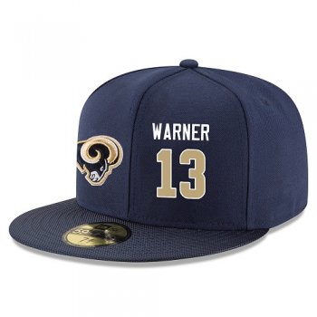 NFL Los Angeles Rams #13 Kurt Warner Snapback Adjustable Stitched Player Hat - Navy/Gold Snapbacks/Hats/Caps