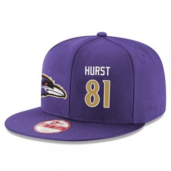 NFL Baltimore Ravens #81 Hayden Hurst Snapback Adjustable Stitched Player Rush Hat - Purple Snapbacks/Hats/Caps