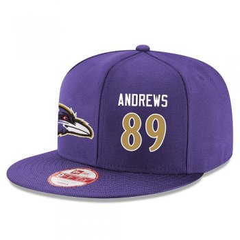 NFL Baltimore Ravens #89 Mark Andrews Snapback Adjustable Stitched Player Rush Hat - Purple Snapbacks/Hats/Caps