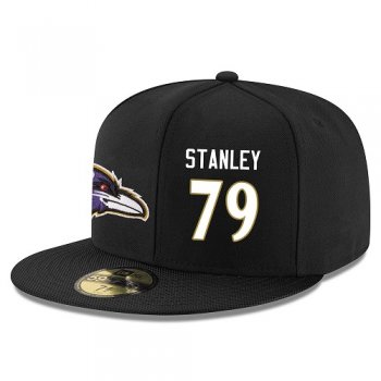 NFL Baltimore Ravens #79 Ronnie Stanley Snapback Adjustable Stitched Player Hat - Black/White Snapbacks/Hats/Caps