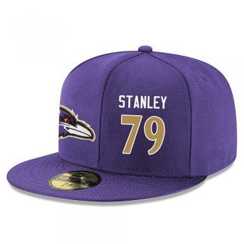 NFL Baltimore Ravens #79 Ronnie Stanley Snapback Adjustable Stitched Player Rush Hat - Purple/Gold Snapbacks/Hats/Caps