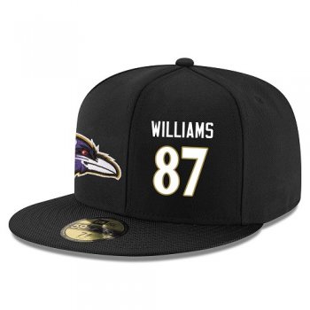 NFL Baltimore Ravens #87 Maxx Williams Snapback Adjustable Stitched Player Hat - Black/White Snapbacks/Hats/Caps