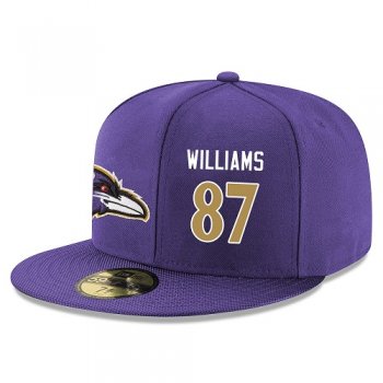 NFL Baltimore Ravens #87 Maxx Williams Snapback Adjustable Stitched Player Rush Hat - Purple/Gold Snapbacks/Hats/Caps