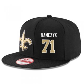 NFL New Orleans Saints #71 Ryan Ramczyk Snapback Adjustable Stitched Player Hat - Black/Gold Snapbacks/Hats/Caps