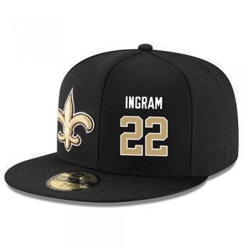 NFL New Orleans Saints #22 Mark Ingram Snapback Adjustable Player Hat - Black/Gold Snapbacks/Hats/Caps