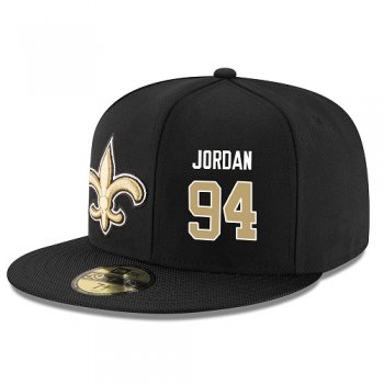 NFL New Orleans Saints #94 Cameron Jordan Snapback Adjustable Stitched Player Hat - Black/Gold Snapbacks/Hats/Caps