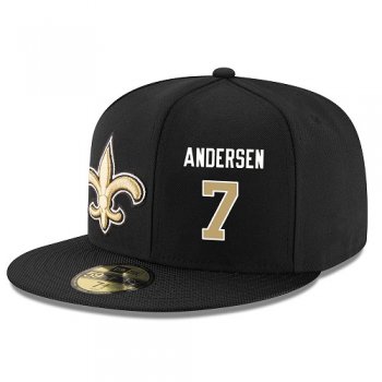 NFL New Orleans Saints #7 Morten Andersen Snapback Adjustable Stitched Player Hat - Black/Gold Snapbacks/Hats/Caps