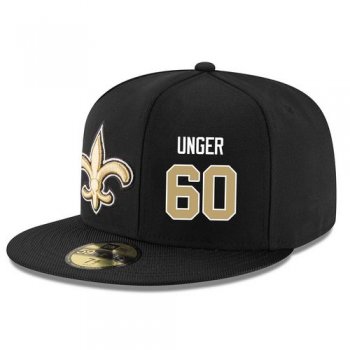 NFL New Orleans Saints #60 Max Unger Snapback Adjustable Stitched Player Hat - Black/Gold Snapbacks/Hats/Caps