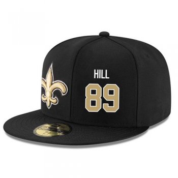 NFL New Orleans Saints #89 Josh Hill Snapback Adjustable Stitched Player Hat - Black/Gold Snapbacks/Hats/Caps