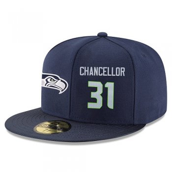 NFL Seattle Seahawks #31 Kam Chancellor Snapback Adjustable Stitched Player Hat - Navy/Grey Snapbacks/Hats/Caps