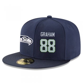 NFL Seattle Seahawks #88 Jimmy Graham Snapback Adjustable Stitched Player Hat - Navy/Grey Snapbacks/Hats/Caps