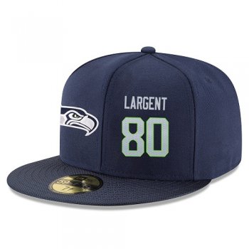 NFL Seattle Seahawks #80 Steve Largent Snapback Adjustable Stitched Player Hat - Navy/Grey Snapbacks/Hats/Caps