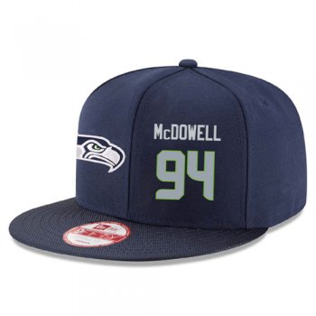 NFL Seattle Seahawks #94 Malik McDowell Snapback Adjustable Stitched Player Hat - Navy/Grey Snapbacks/Hats/Caps