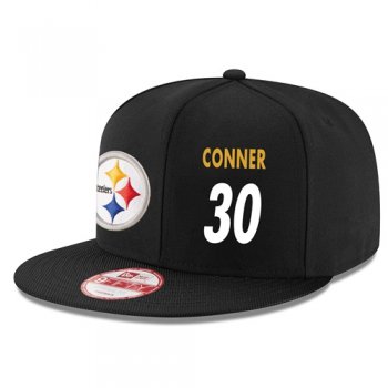 NFL Pittsburgh Steelers #30 James Conner Snapback Adjustable Stitched Player Hat - Black Snapbacks/Hats/Caps