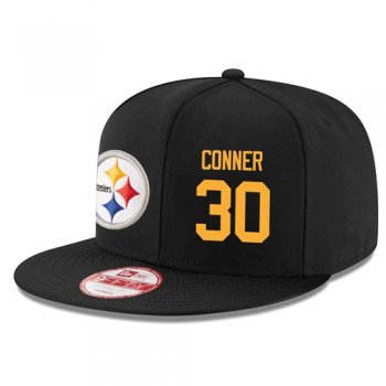 NFL Pittsburgh Steelers #30 James Conner Snapback Adjustable Stitched Player Rush Hat - Black Snapbacks/Hats/Caps