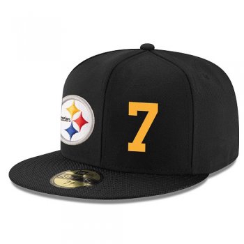 NFL Pittsburgh Steelers #7 Ben Roethlisberger Snapback Adjustable Stitched Player Rush Hat - Black/Gold Snapbacks/Hats/Caps