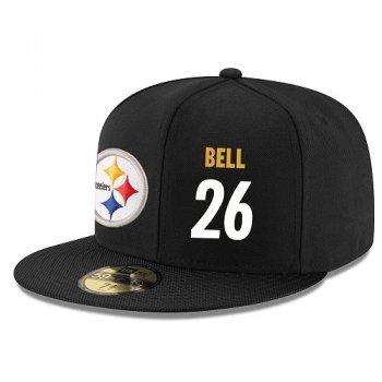 NFL Pittsburgh Steelers #26 Le'Veon Bell Snapback Adjustable Stitched Player Hat - Black/White Snapbacks/Hats/Caps